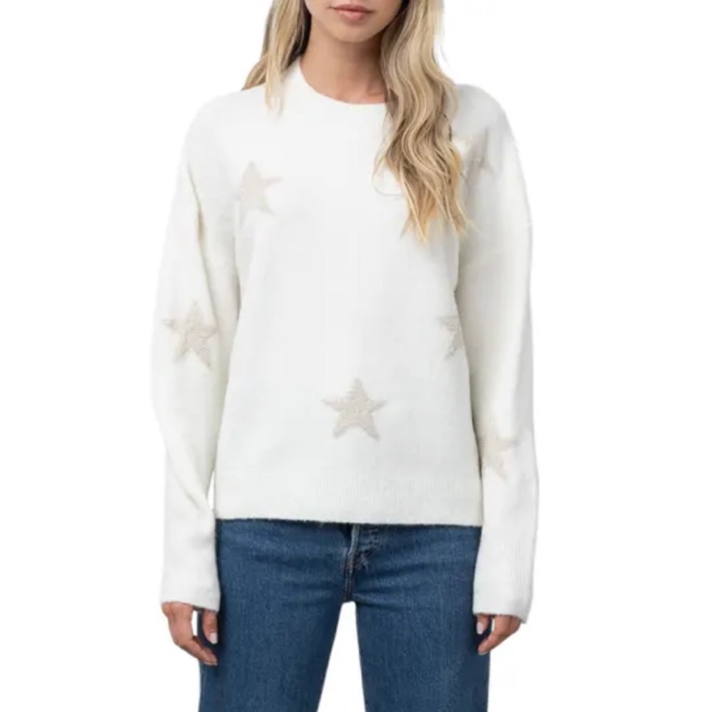 ✨🌟✨Rails Kana Jacquard Metallic Star Sweater